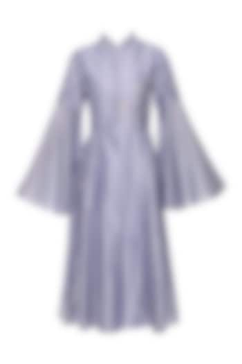 Lilac machine embroidered midi dress available only at Pernia's Pop Up Shop.