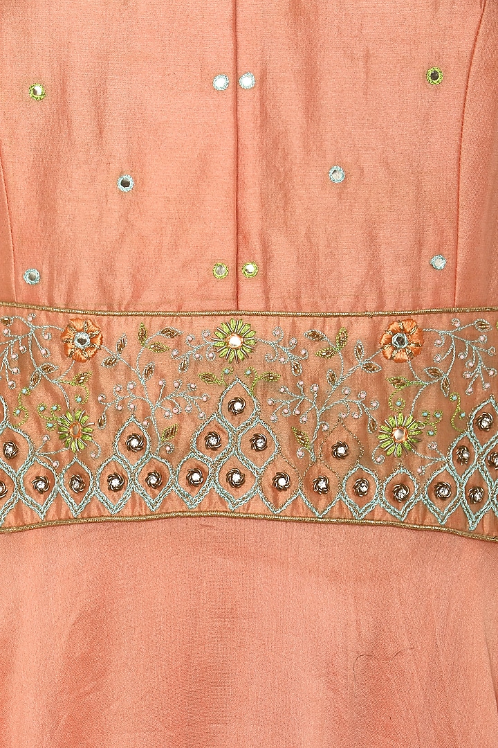 Orange embroidered anarkali gown set available only at Pernia's Pop Up Shop.
