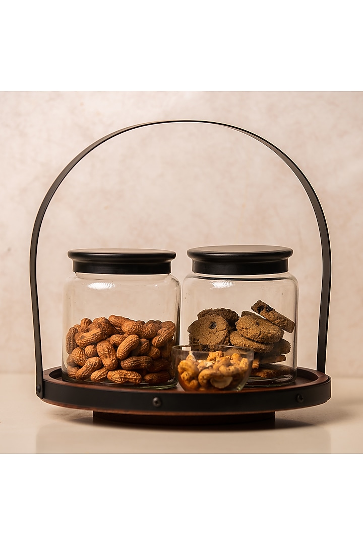 Brown & Black Cafe Server with Jars & Bowl by SG Home at Pernia's Pop Up Shop