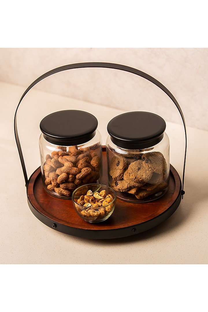 Brown & Black Cafe Server with Jars & Bowl by SG Home at Pernia's Pop Up Shop