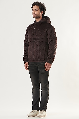 Purple Velvet Quilted Jacket by Shaberry Men