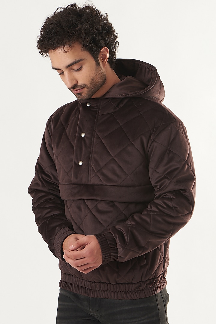 Purple Velvet Quilted Jacket by Shaberry Men at Pernia's Pop Up Shop
