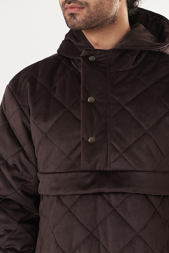 Purple Velvet Quilted Jacket by Shaberry Men at Pernia's Pop Up Shop
