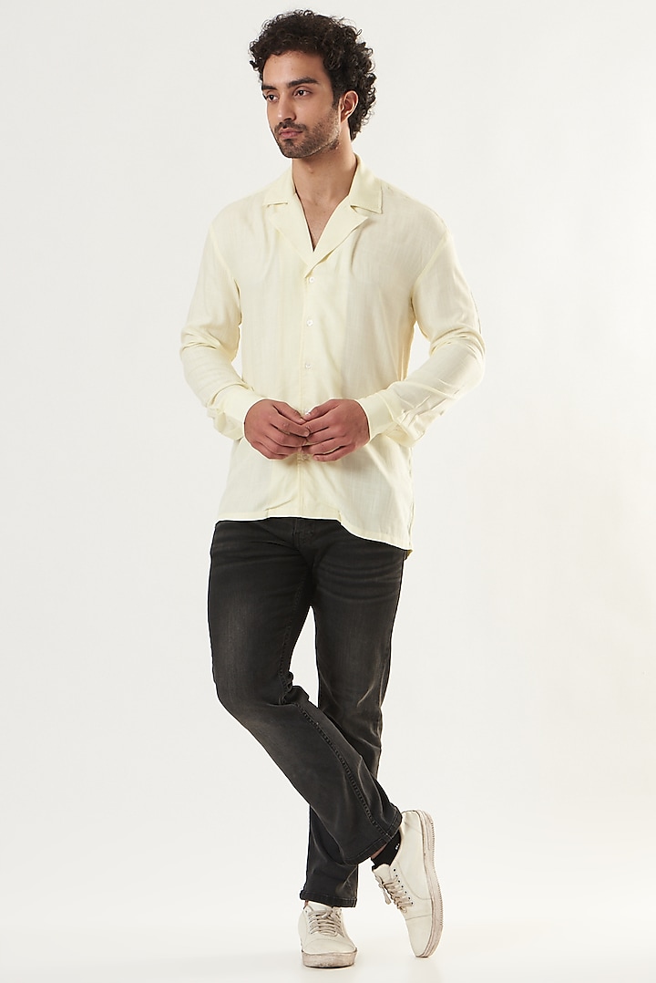 Yellow Linen Shirt Design by Shaberry at Pernia's Pop Up Shop 2023
