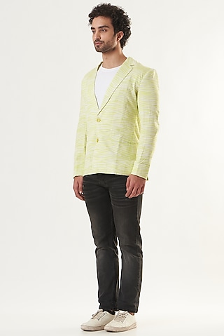 Green Glaze Cotton Blazer by Shaberry Men