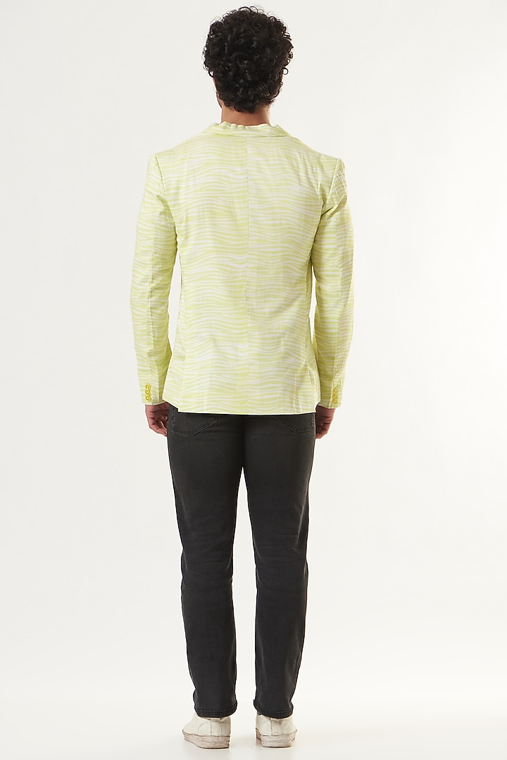 Green Glaze Cotton Blazer by Shaberry Men at Pernia's Pop Up Shop