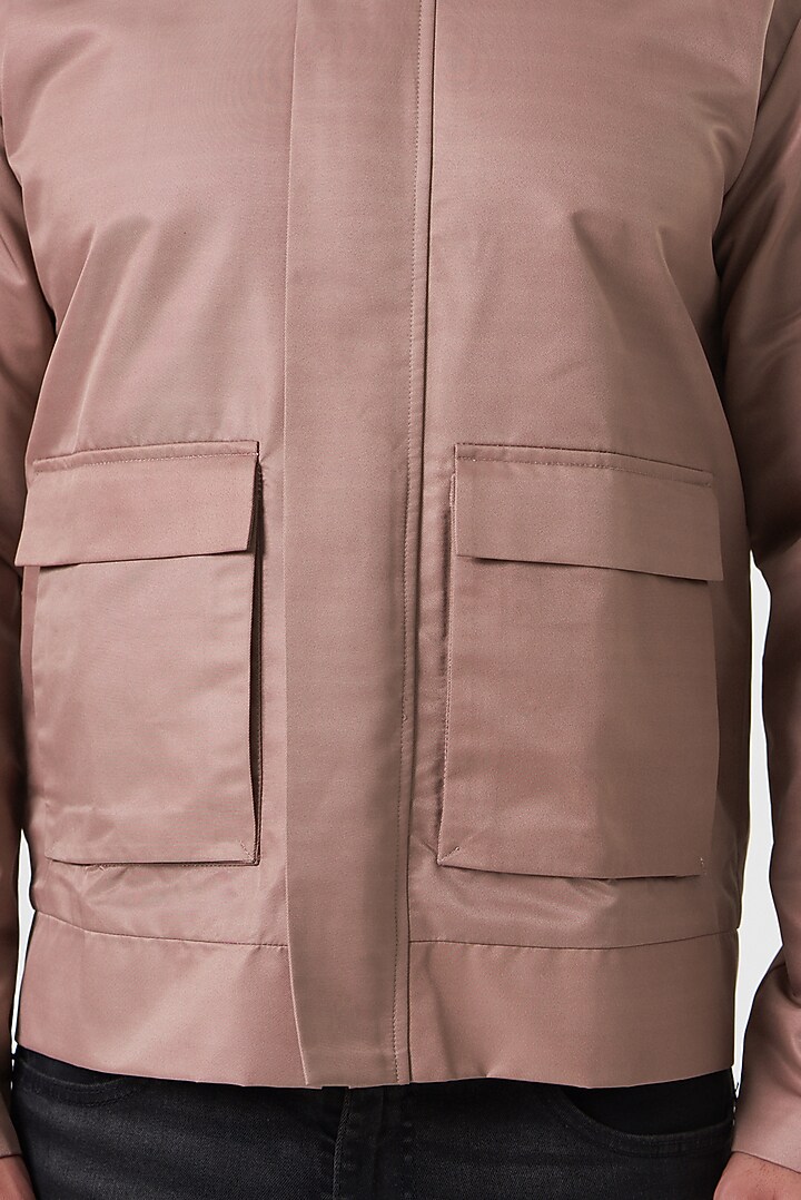 Mauve Poly Silk Jacket by Shaberry Men at Pernia's Pop Up Shop