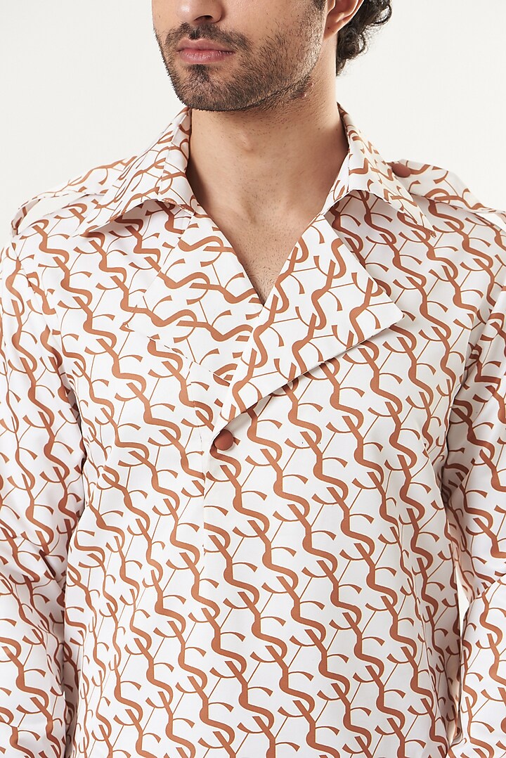 White Printed Hoodie by Shaberry Men at Pernia's Pop Up Shop