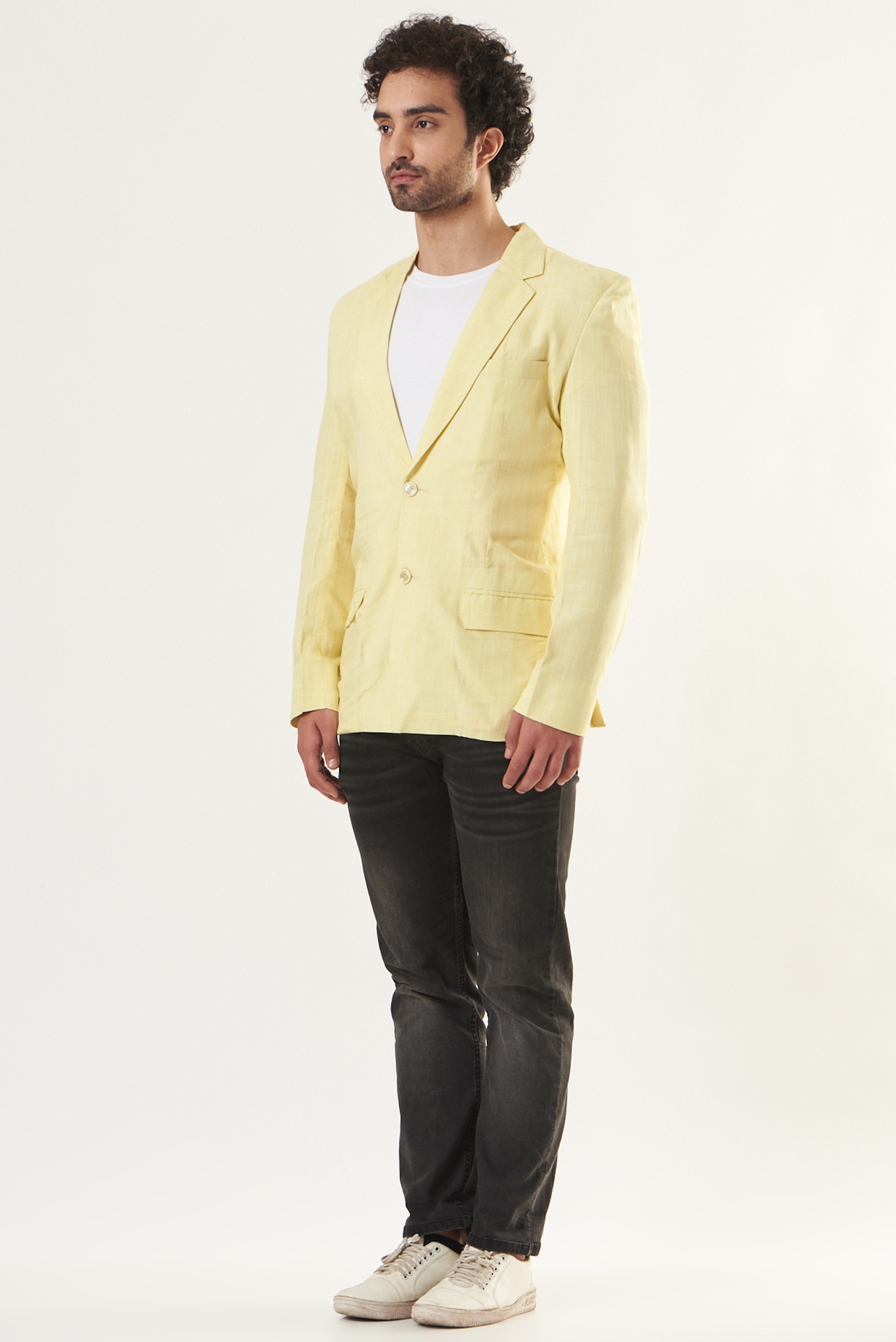 Yellow linen blazer on sale mens