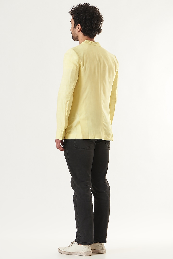 Yellow Linen Blazer by Shaberry Men at Pernia's Pop Up Shop