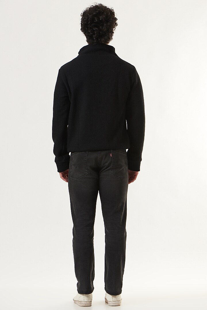 Black Wool Sweater by Shaberry Men at Pernia's Pop Up Shop