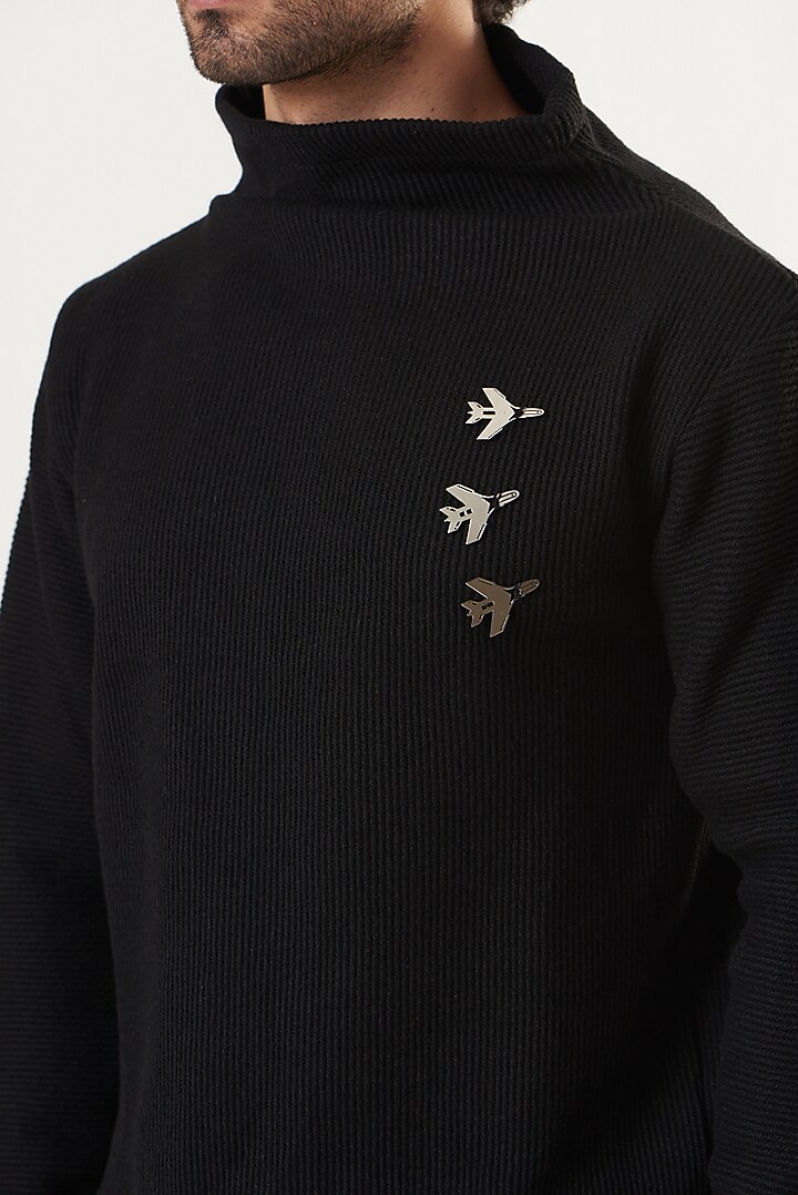 Black Wool Sweater by Shaberry Men at Pernia's Pop Up Shop