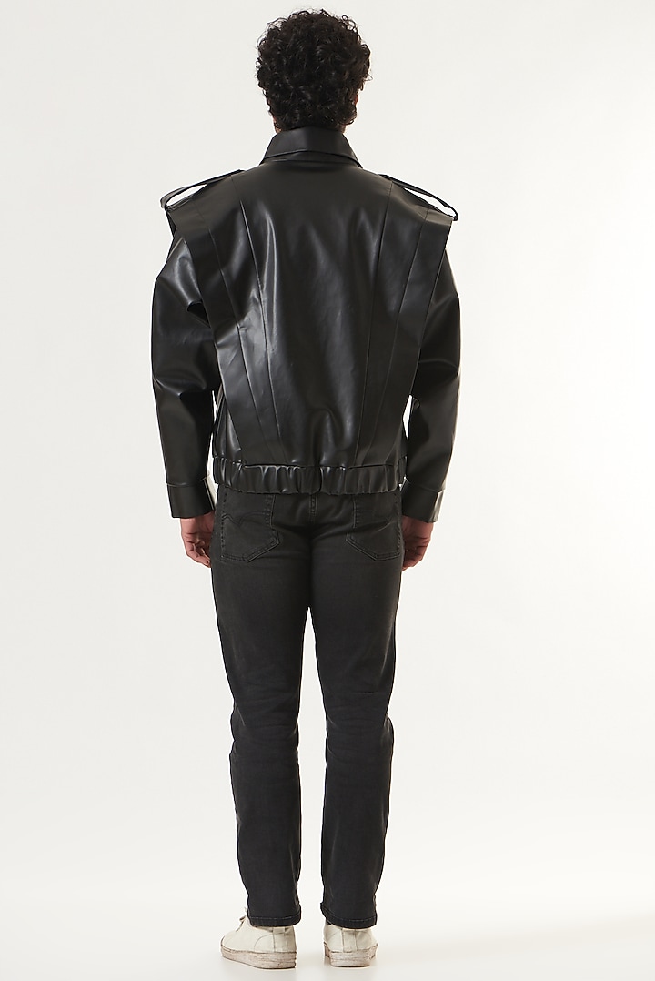 Black Faux Leather Jacket? by Shaberry Men at Pernia's Pop Up Shop