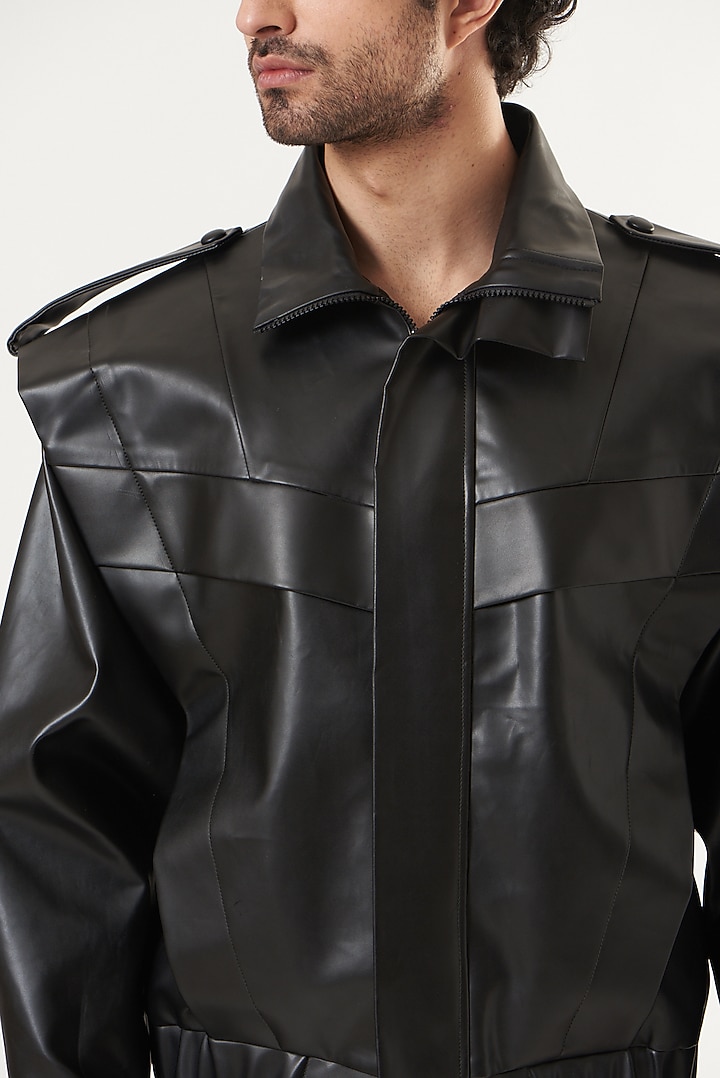 Black Faux Leather Jacket? by Shaberry Men at Pernia's Pop Up Shop