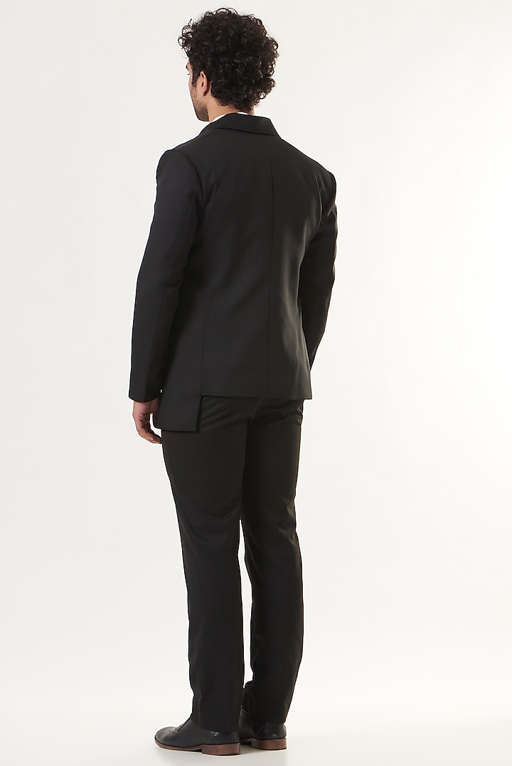 Black Banana Crepe Double-Breasted Blazer by Shaberry Men at Pernia's Pop Up Shop