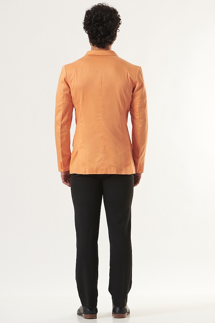 Orange Glaze Cotton Blazer by Shaberry Men at Pernia's Pop Up Shop