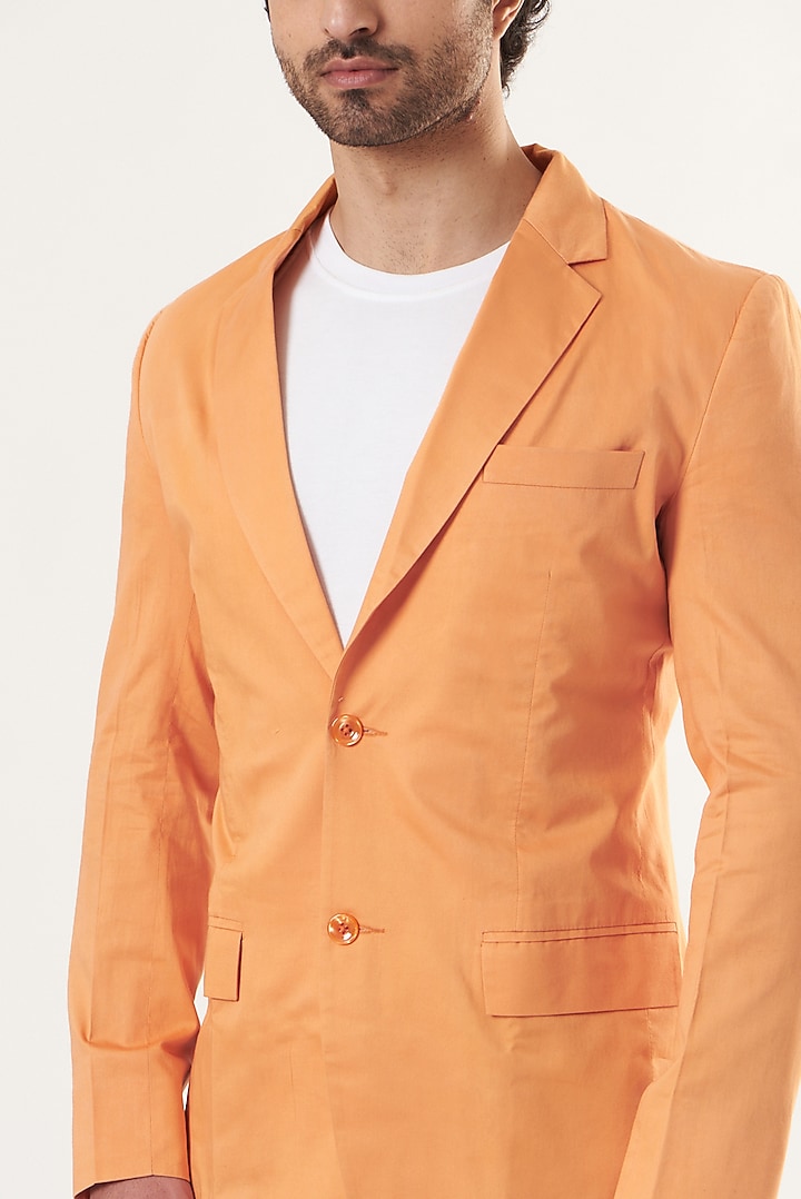 Orange Glaze Cotton Blazer by Shaberry Men at Pernia's Pop Up Shop