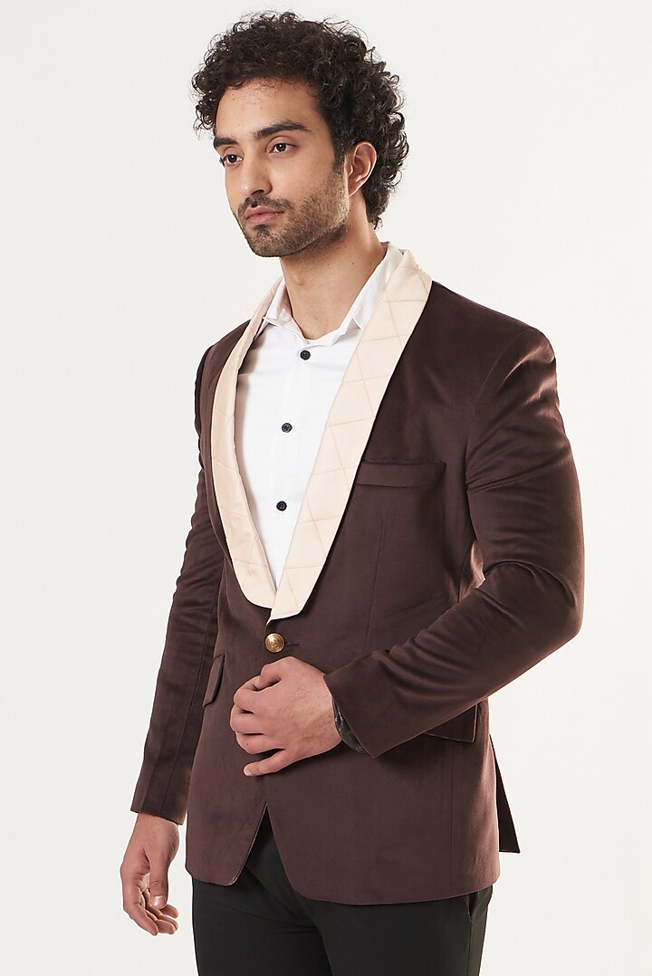 Purple Velvet Blazer by Shaberry Men at Pernia's Pop Up Shop