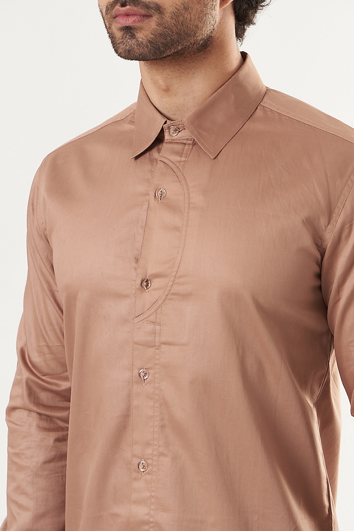 Peach Cotton Summer Shirt by Shaberry Men at Pernia's Pop Up Shop