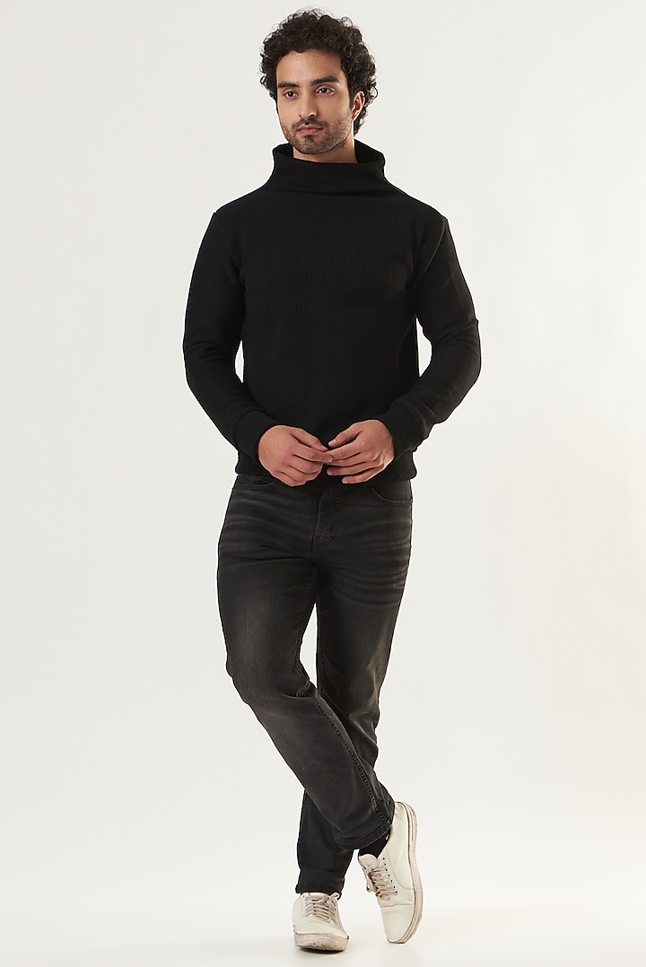 Black Wool Sweater by Shaberry Men