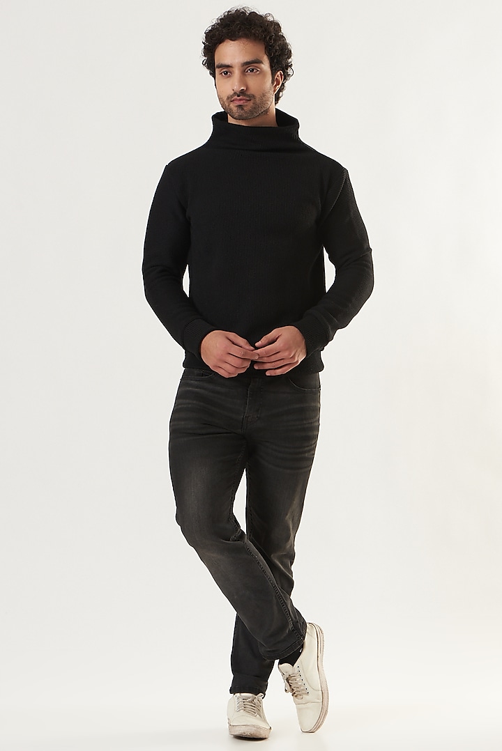 Black Wool Sweater by Shaberry Men at Pernia's Pop Up Shop