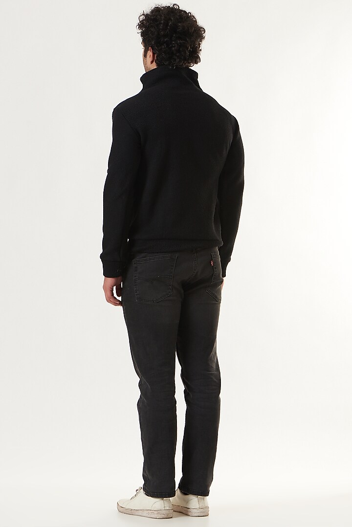 Black Wool Sweater by Shaberry Men at Pernia's Pop Up Shop