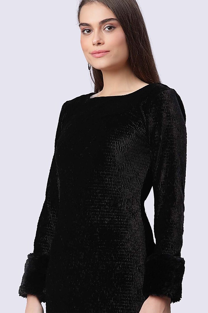 Black Velvet Checkered Bodycon Summer Dress by Shaberry at Pernia's Pop Up Shop