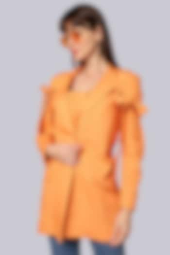 Orange Linen Blazer by Shaberry