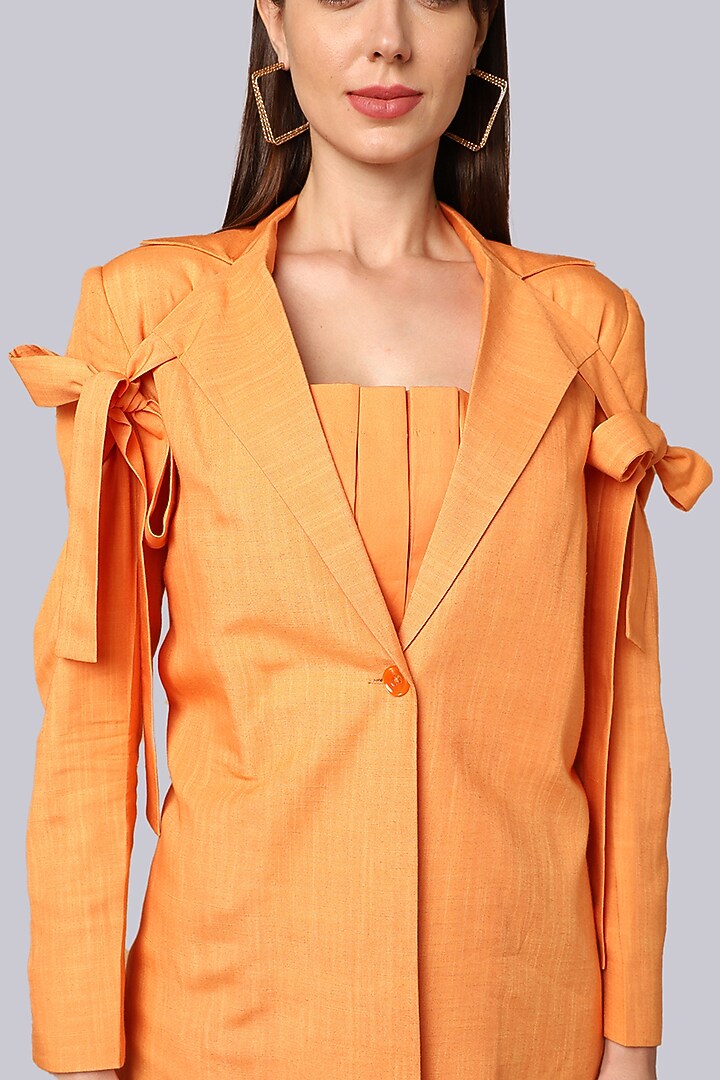 Orange Linen Blazer by Shaberry at Pernia's Pop Up Shop