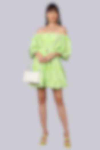 Green Buttercup Cotton Mini Dress by Shaberry at Pernia's Pop Up Shop