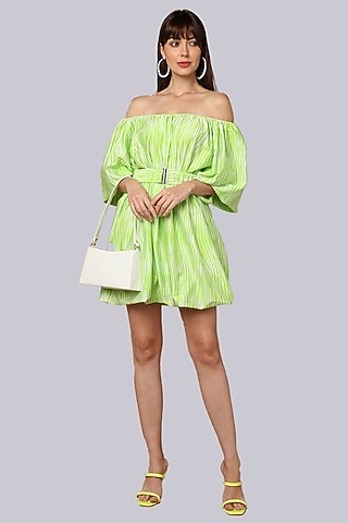 Green Buttercup Cotton Mini Dress by Shaberry