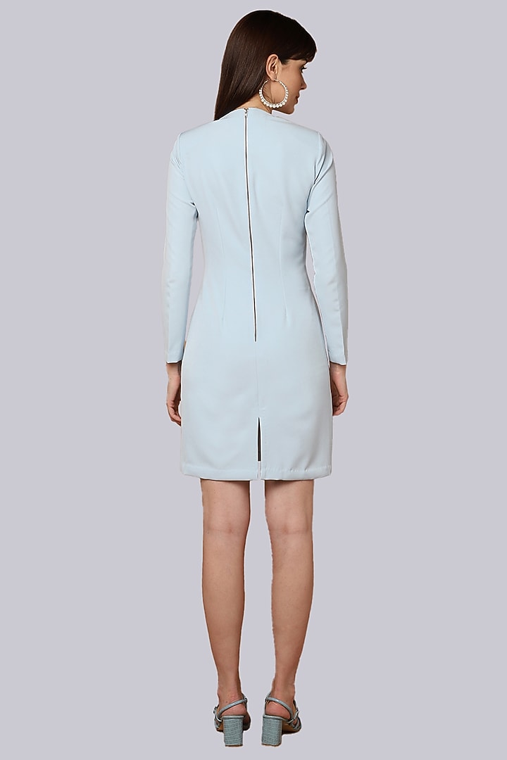 Ice Blue Velvet Pencil Summer Dress by Shaberry at Pernia's Pop Up Shop