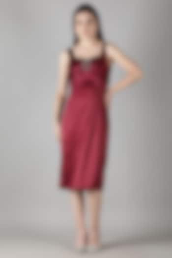 Red Satin Dress by Shaberry