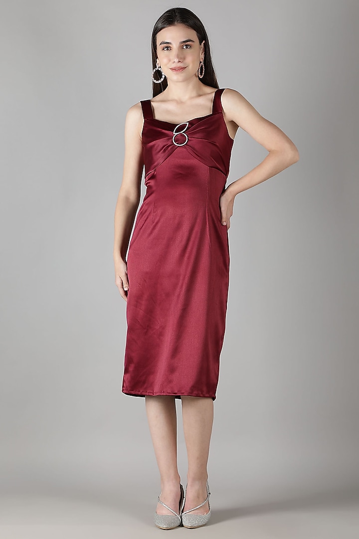 Red Satin Dress by Shaberry