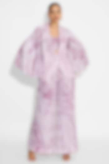 Dusty purple Transparent Poly Sequin Cape-Style Jacket by Shasha Gaba at Pernia's Pop Up Shop