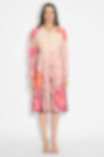 Dune Ombre Poly Chanderi Ombre Pleated Summer Dress by Shasha Gaba at Pernia's Pop Up Shop