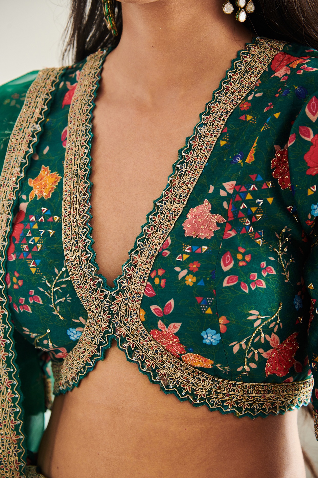 Shasha Gaba Nestasia Embroidered Lehenga Set | Blue, Flower Sequin,  Organza, Sweetheart, Sleeveless | Aza fashion, Sequins, Lehenga