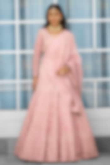 Pink Tissue Hand Embellished Bridal lehenga for 22 Lehenga Set by Shasha Gaba at Pernia's Pop Up Shop