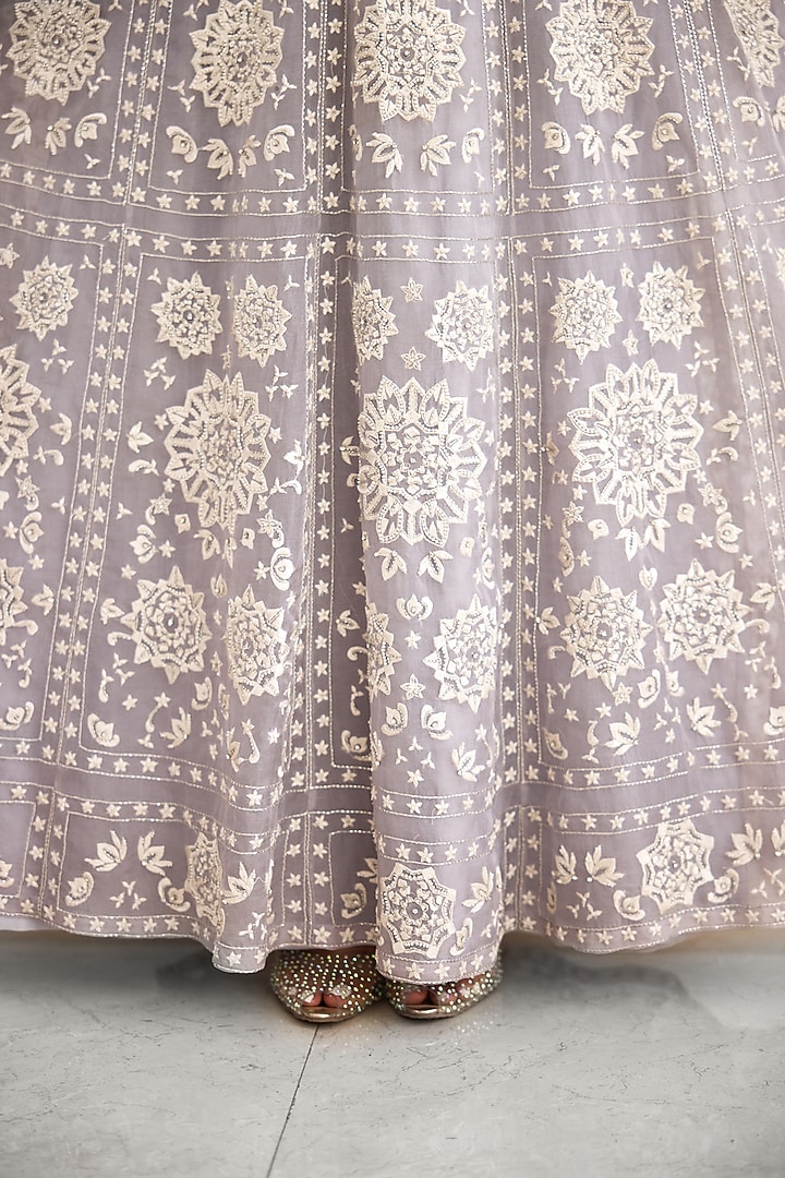 Grey Net Wedding Gown by Shasha Gaba at Pernia's Pop Up Shop