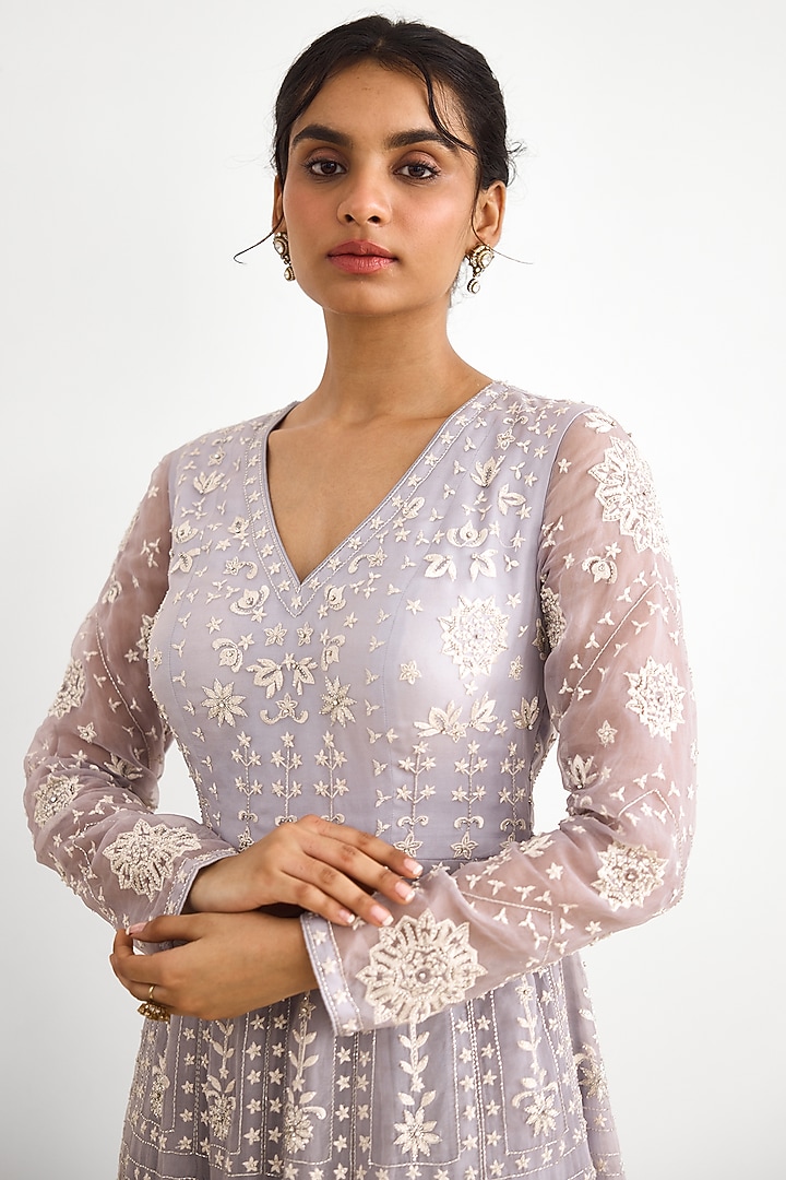 Grey Net Wedding Gown by Shasha Gaba at Pernia's Pop Up Shop