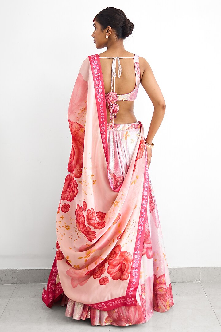 Pink Sequins Wedding Lehenga Set by Shasha Gaba at Pernia's Pop Up Shop