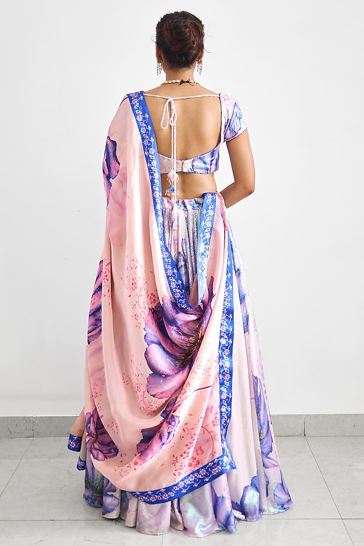 Purple Sequins Wedding Lehenga Set by Shasha Gaba at Pernia's Pop Up Shop