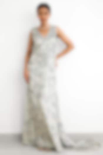 Green Crepe Wedding Gown by Shasha Gaba at Pernia's Pop Up Shop