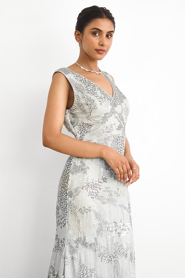 Green Crepe Wedding Gown by Shasha Gaba at Pernia's Pop Up Shop