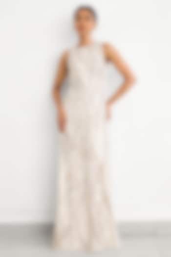 Ivory Crepe Wedding Gown by Shasha Gaba at Pernia's Pop Up Shop