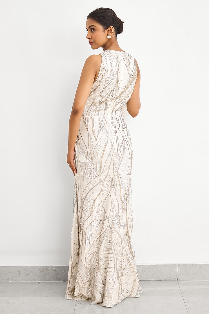 Ivory Crepe Wedding Gown by Shasha Gaba at Pernia's Pop Up Shop