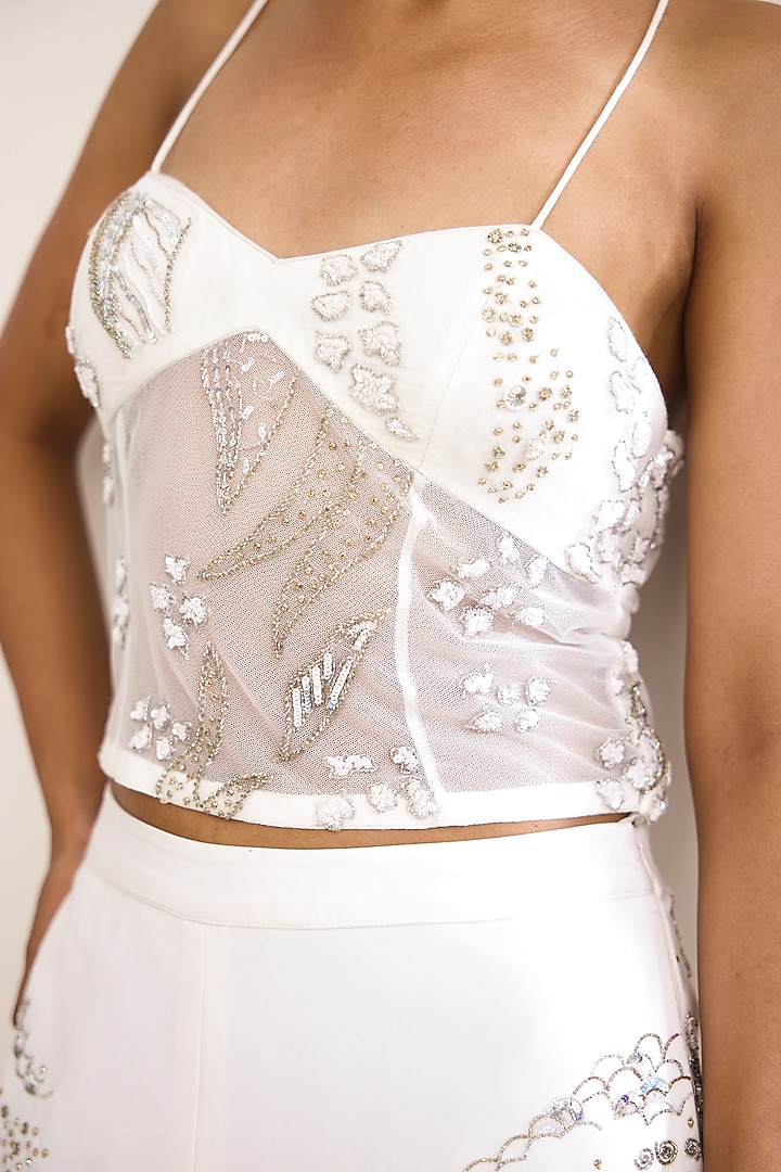 Ivory Crepe Jacket Set by Shasha Gaba at Pernia's Pop Up Shop