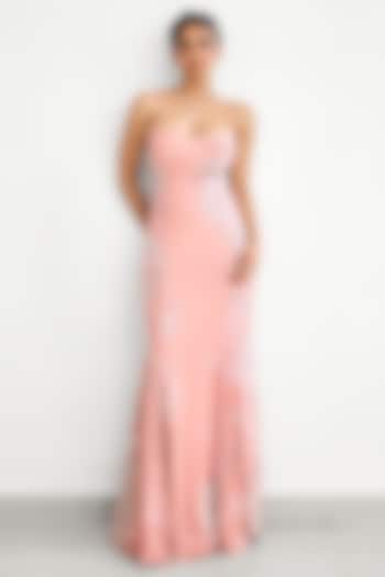 Pink Crepe Wedding Gown by Shasha Gaba at Pernia's Pop Up Shop