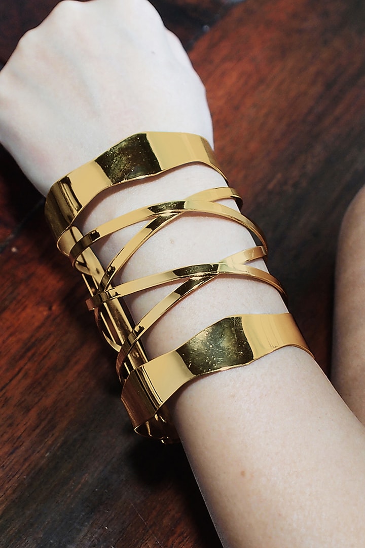 Gold Plated Cuff by SHAE at Pernia's Pop Up Shop