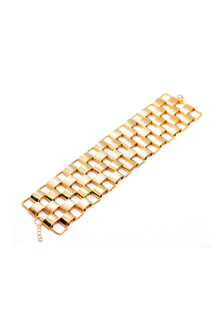 Gold Plated Checkered Bracelet by SHAE at Pernia's Pop Up Shop